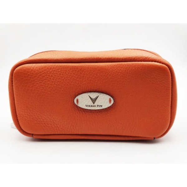 VOLKAN LEATHER PIPE BAG ORANGE / MARRON — Rhein 1905
