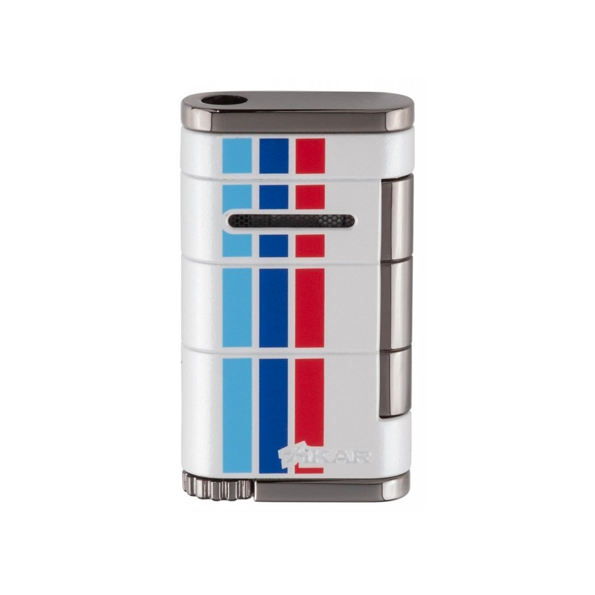 XIKAR SINGLE LIGHTER WHITE/THREE STRIPES — Rhein 1905