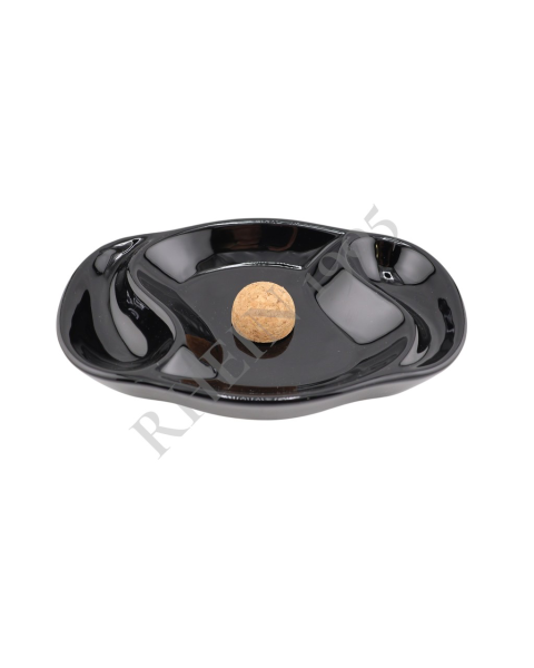 PIPE ASHTRAY CERAMIC CURVER BLACK — Rhein 1905