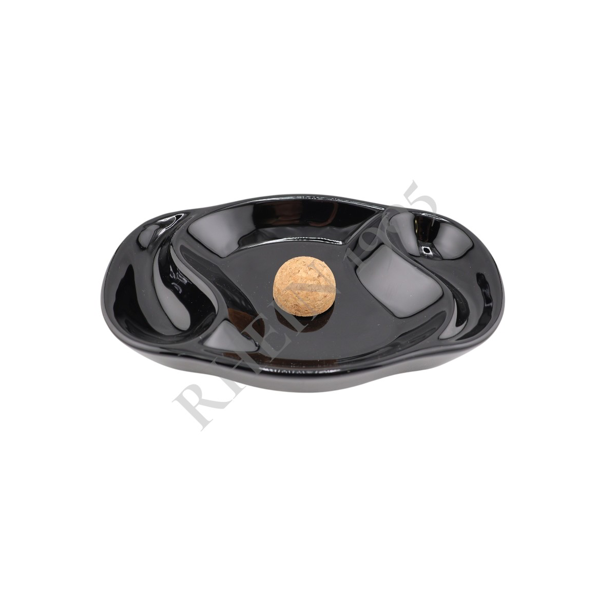 PIPE ASHTRAY CERAMIC CURVER BLACK — Rhein 1905