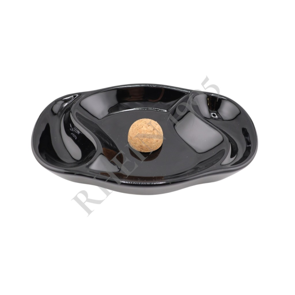 PIPE ASHTRAY CERAMIC CURVER BLACK — Rhein 1905