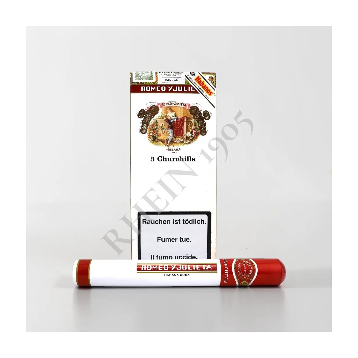 ROMEO Y JULIETA CHURCHILLS TUBOS CARDBOX/3 — Rhein 1905