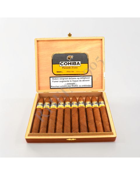 COHIBA PIRAMIDES EXTRA FULL BOX 10'S — Rhein 1905