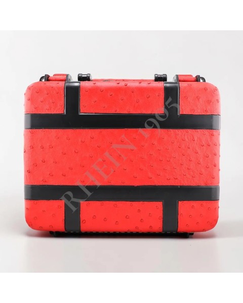 RHEIN CIGAR CASE 18-24 OSTRICH LEATHER RED — Rhein 1905