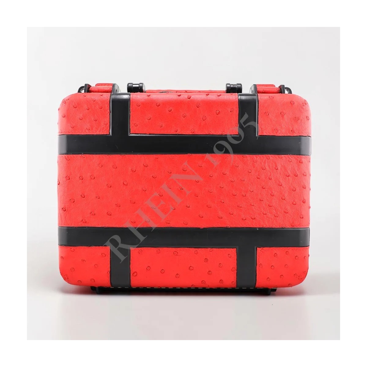 RHEIN CIGAR CASE 18-24 OSTRICH LEATHER RED — Rhein 1905