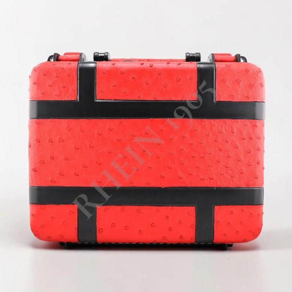 RHEIN CIGAR CASE 18-24 OSTRICH LEATHER RED — Rhein 1905