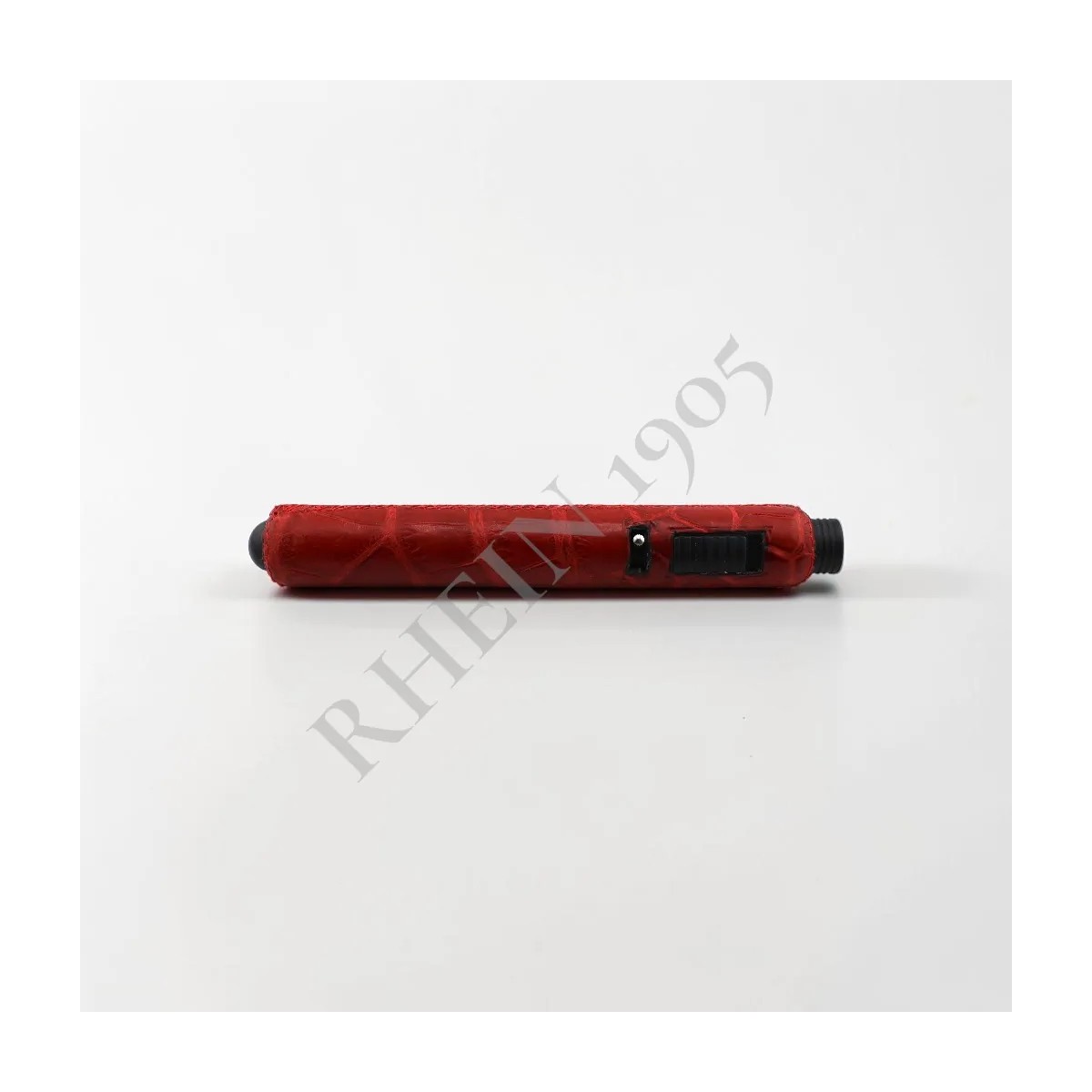 RHEIN LIGHTER WITH OSTRICH LEATHER RED — Rhein 1905